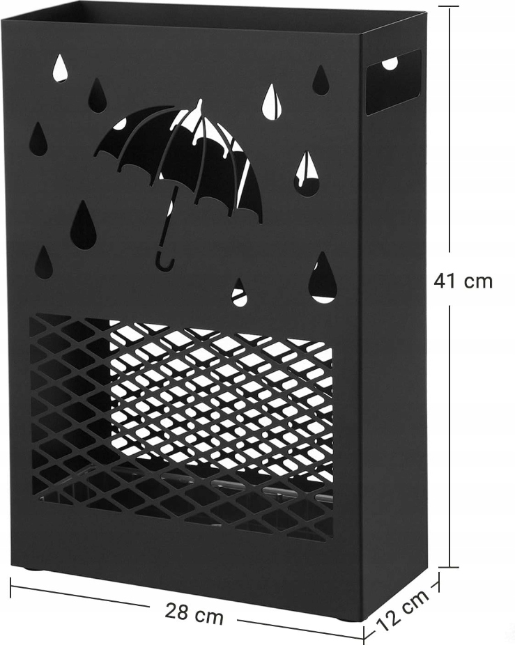 SONGMICS LUC004B01 Stojak na parasole metalowy kosz z ociekaczem haki LOFT - obrazek 7