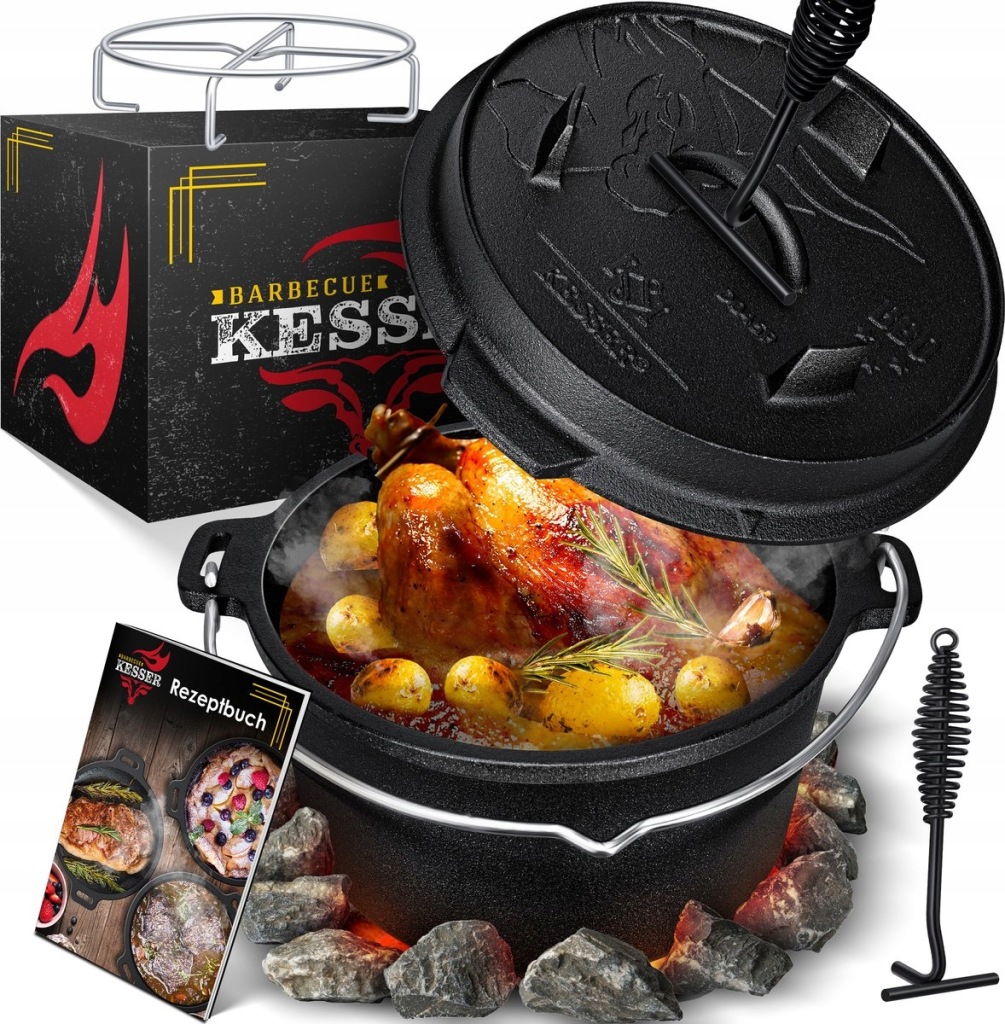 Patelnia grillowa KESSER 37 cm żeliwna USZKODZONA