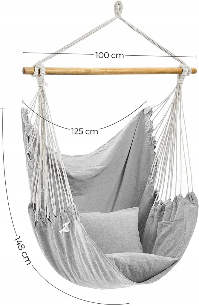 Fotel wiszący wolnostojący Songmics 50 cm 150 kg - obrazek 4