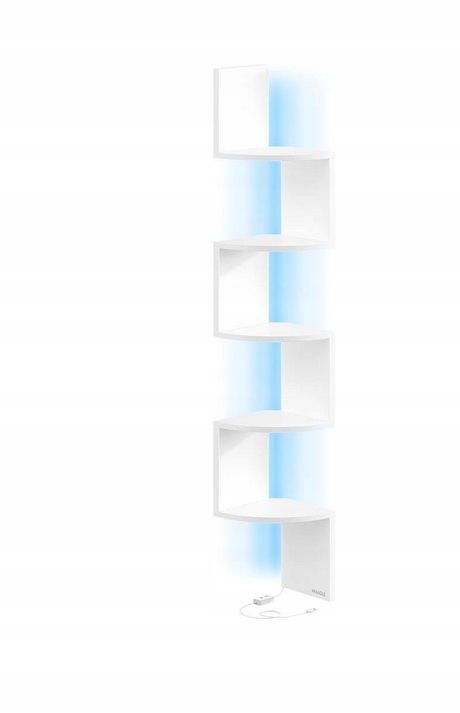 Regał Songmisc Z OŚWIETLENIEM LED 20 cm x 126 cm x 15,5 cm biały