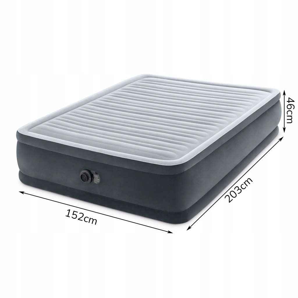 Materac dwuosobowy Intex 203 x 152 x 46 cm szary - obrazek 4