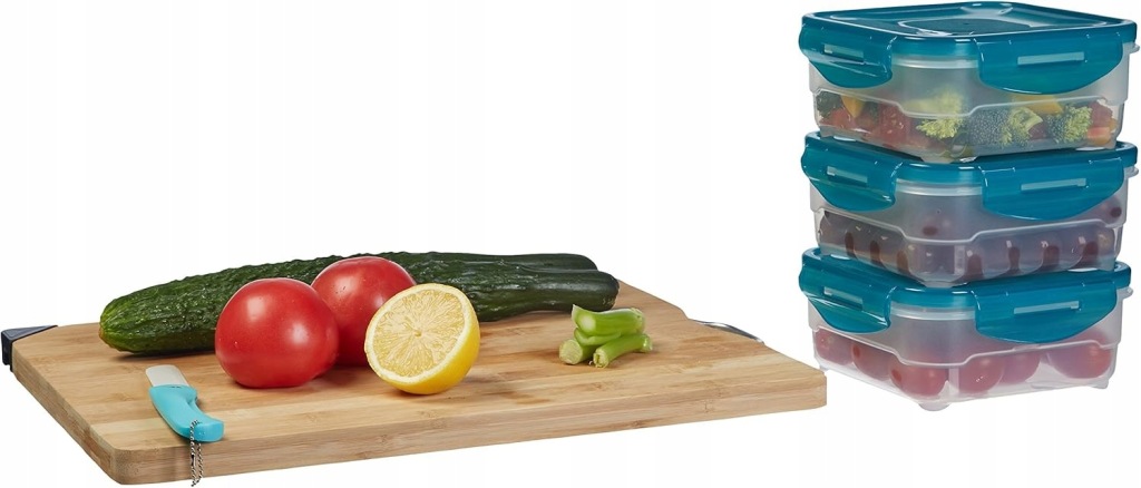 AMAZON BASICS POJEMNIKI DO PRZECHOWYWANIA ŻYWNOŚCI 3 SZT. X 0,8L - obrazek 2