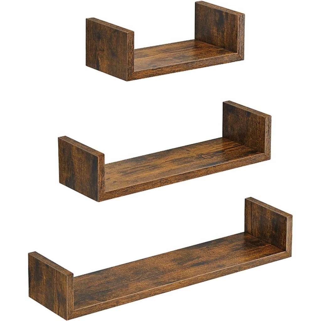 Komplet pływających 3 półek LOFT vintage brąz