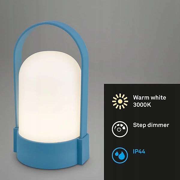 Briloner Lampa stołowa akumulatorowa | 9x8x15,5cm | 7544010 | niebieski - obrazek 5