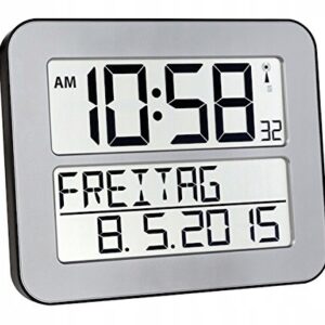 Zegar ścienny TFA srebrny 25,8cm