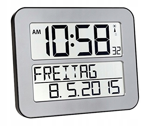 Zegar ścienny TFA srebrny 25,8cm