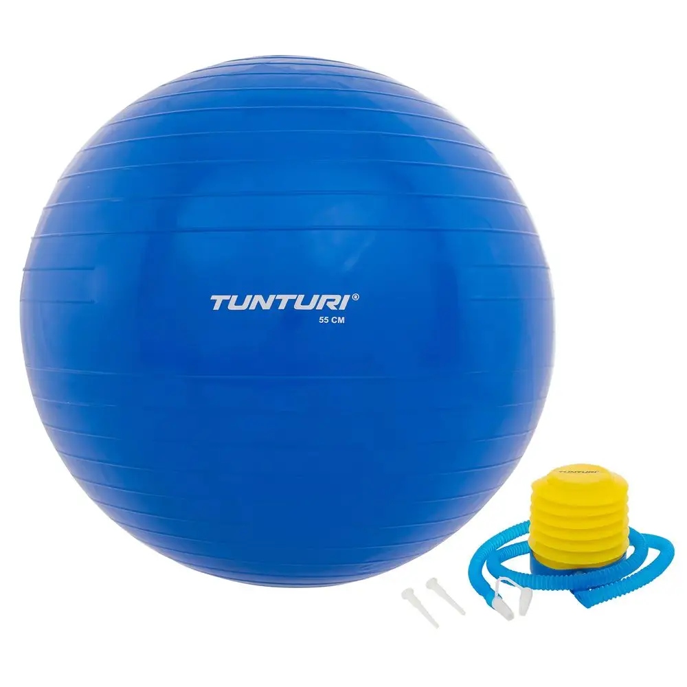 Piłka gimnastyczna Tunturi 65cm z pompką, niebieska - obrazek 5