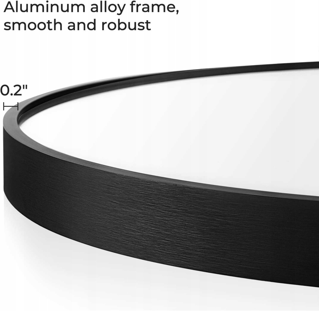 Lustro Songmics ścienne koło rama metal 600 x 600 mm - obrazek 3