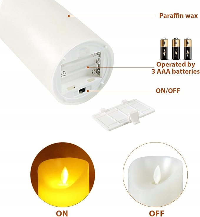 Cclife zestaw 3 świec LED z pilotem - obrazek 4