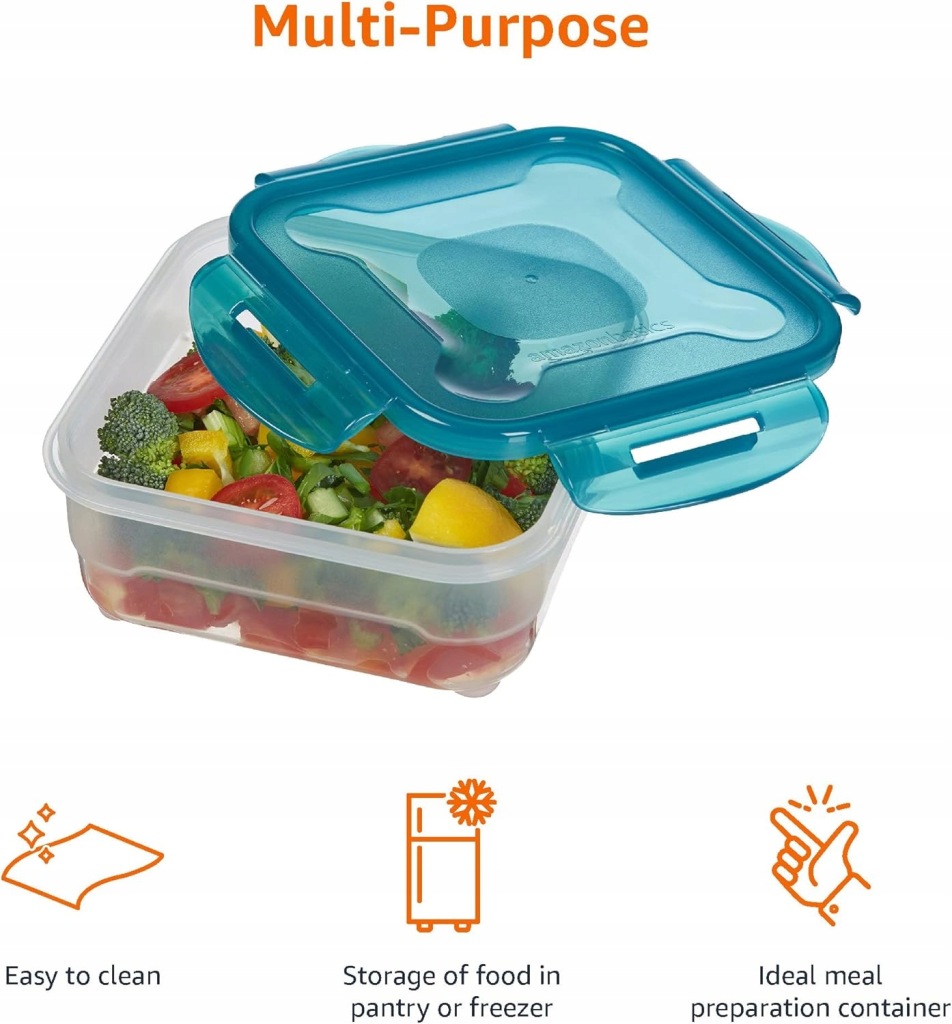 AMAZON BASICS POJEMNIKI DO PRZECHOWYWANIA ŻYWNOŚCI 3 SZT. X 0,8L - obrazek 4