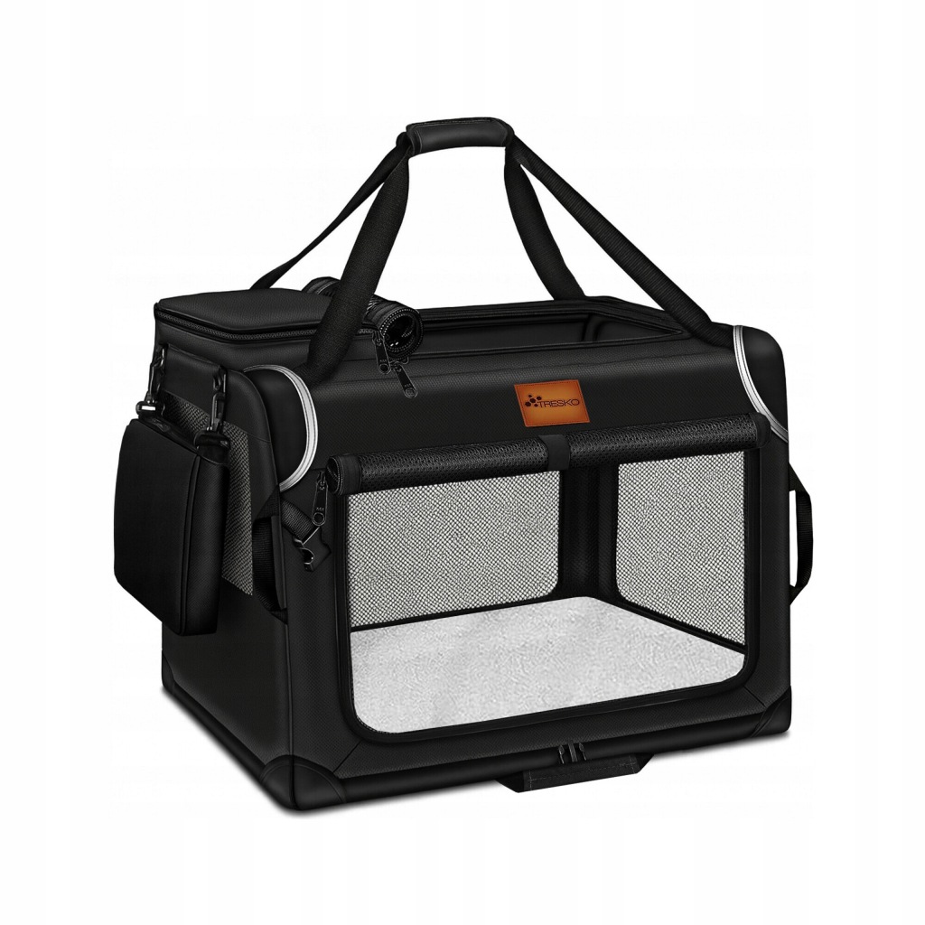 Tresko Torba transportowa dla psów i kotów 70x52x52 cm Czarna
