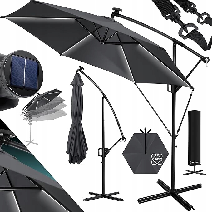 Parasol KESSER czarny 350 x 245 cm