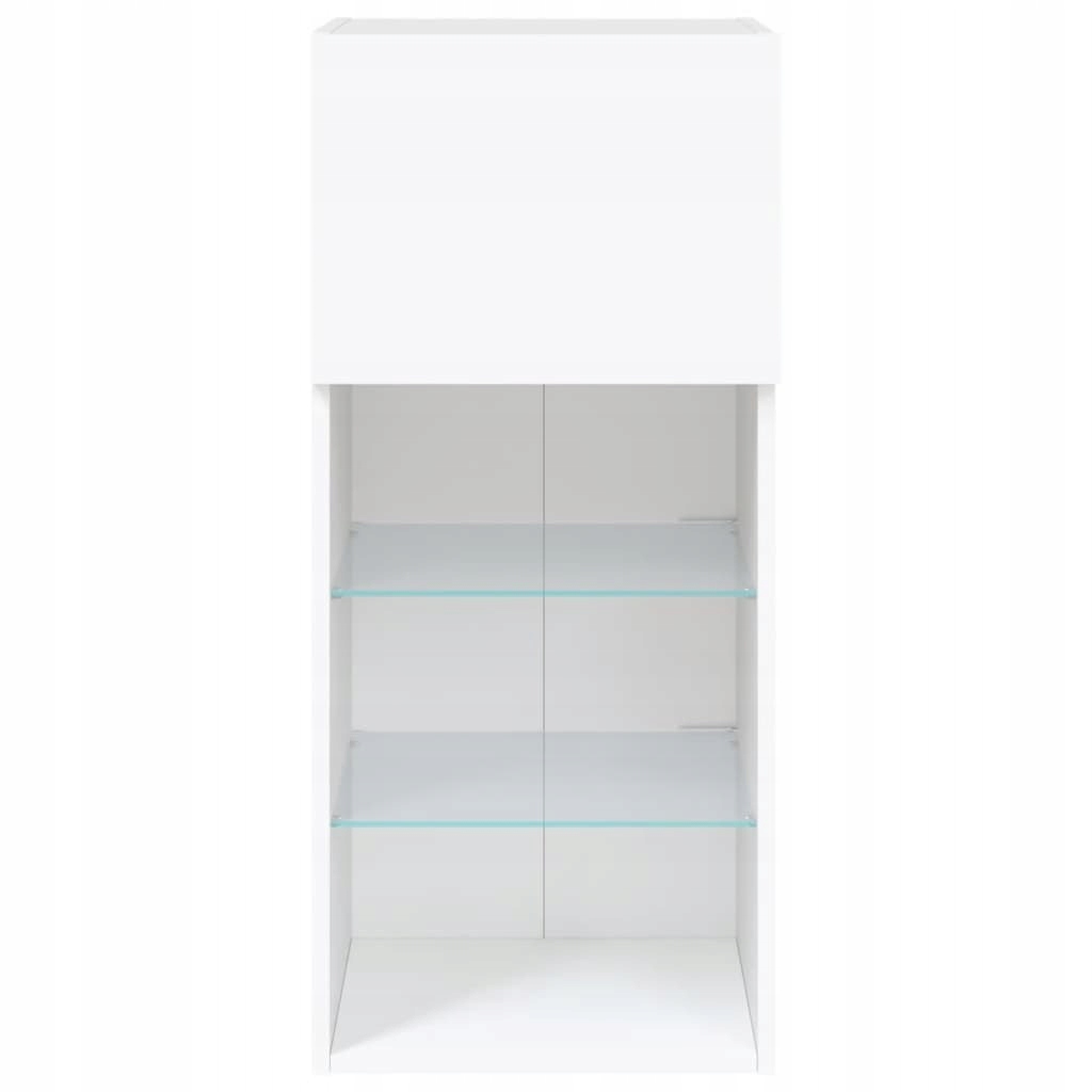 Szafka TV z LED, biała, 40,5x30x90 cm - obrazek 9