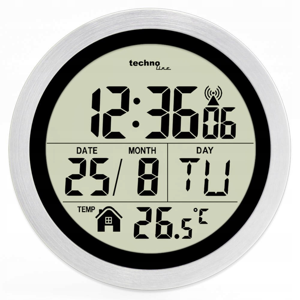 Zegar ścienny Technoline srebrny 14,7cm