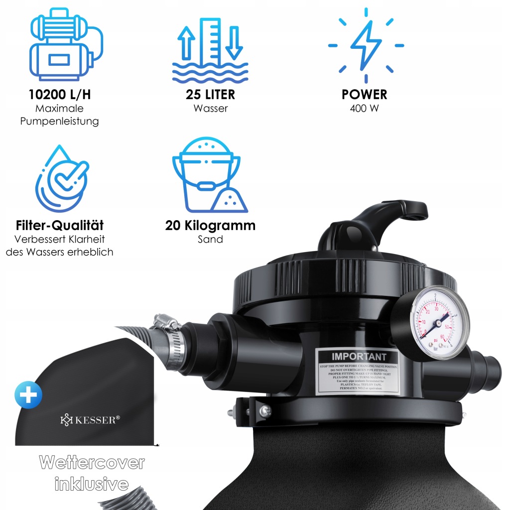 System filtrów piaskowych KESSER filtr piaskowy kule filtracyjne 700g black - obrazek 4