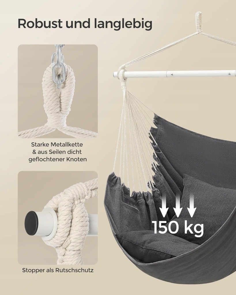 Krzesło brazylijskie Songmics 40 cm 150 kg - obrazek 4