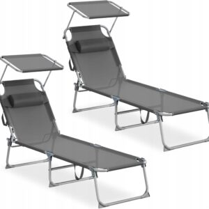 Leżak aluminium szary Songmics