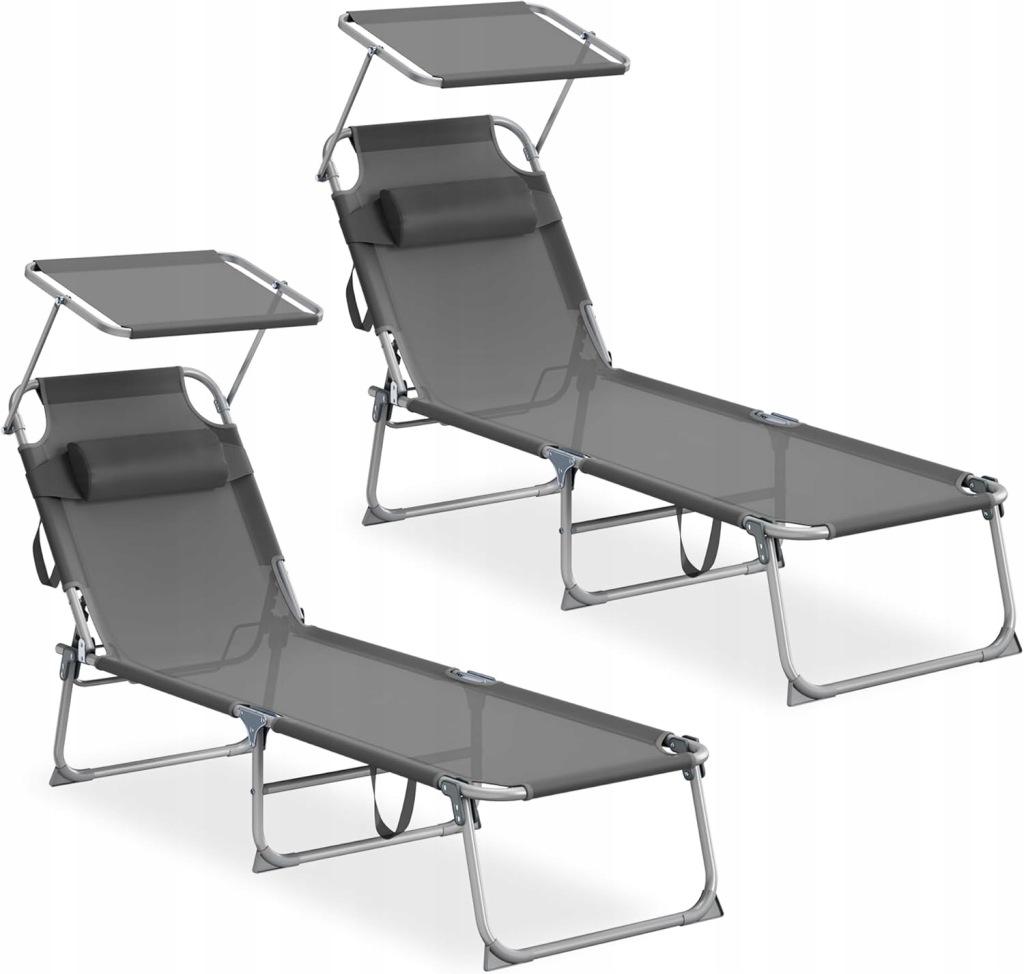 Leżak aluminium szary Songmics