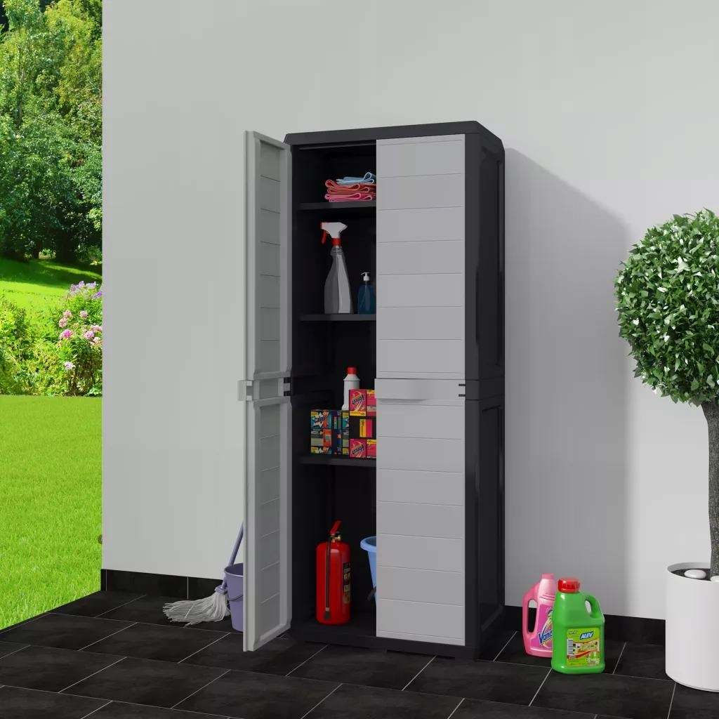 Szafa ogrodowa z trzema półkami VidaXL 171 x 65 x 38 cm - tworzywo sztuczne - obrazek 7