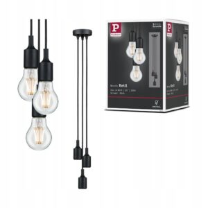 Lampa wisząca Paulmann Ketil Schwarz 3 -punkty światła wymienny moduł LED