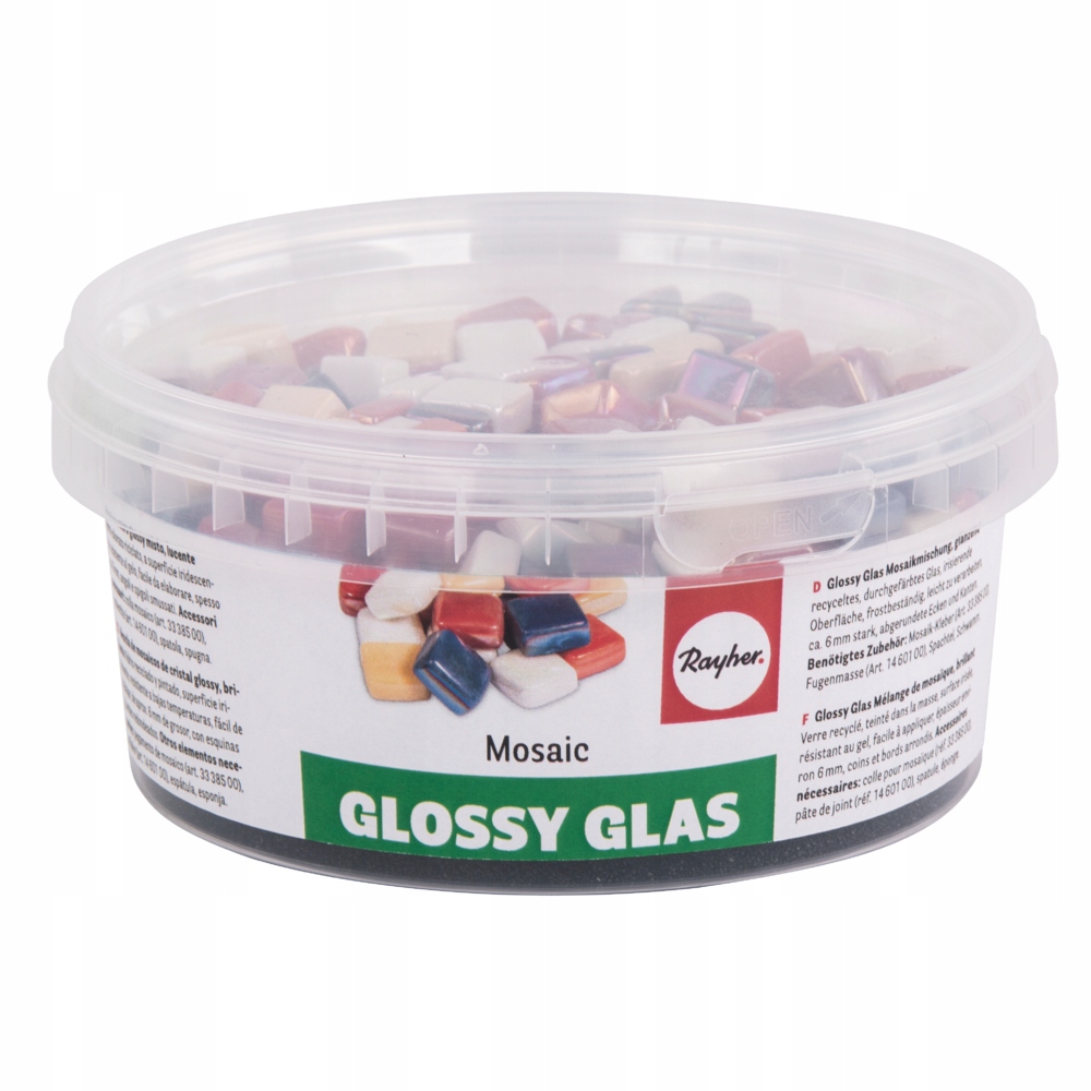 Kamyki dekoracyjne szklane, kolorowe szkiełka do mozaiki, połysk, 500 g