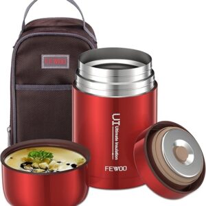 Termos FEWOO, 800 ml, próżniowo izolowany do gorących i zimnych potraw