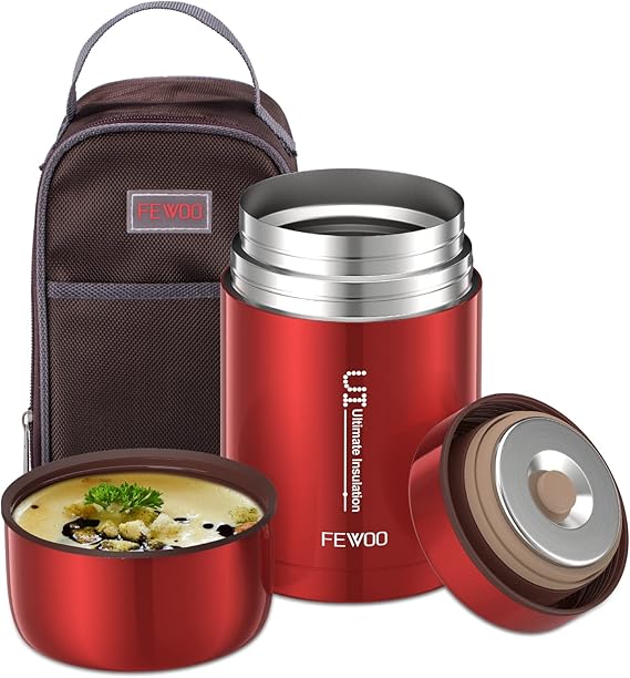 Termos FEWOO, 800 ml, próżniowo izolowany do gorących i zimnych potraw