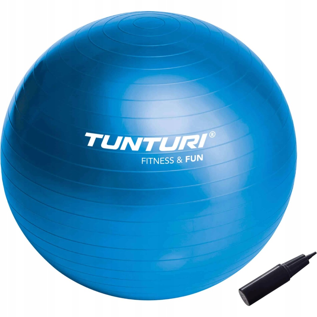 Piłka gimnastyczna Tunturi 65cm z pompką, niebieska - obrazek 4