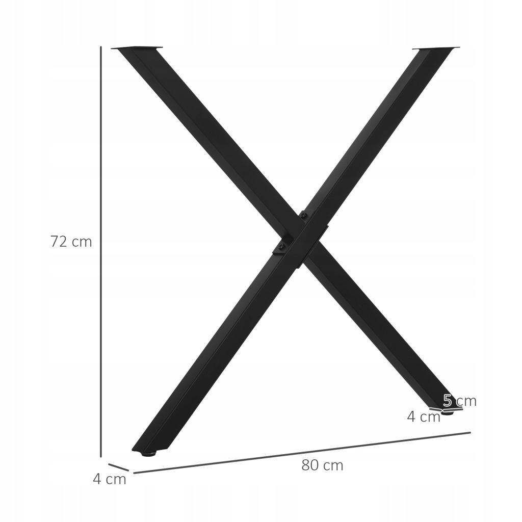 2 Nogi do stołu - 72 cm rama X czarne - obrazek 4