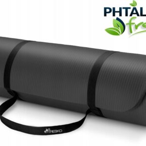 TRESKO mata do jogi fitness gimnastyczna pilates 190x100x1.5cm czarna