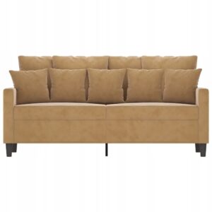 VidaXL Sofa 2-osobowa, brązowa, 140 cm, tapicerowana aksamitem
