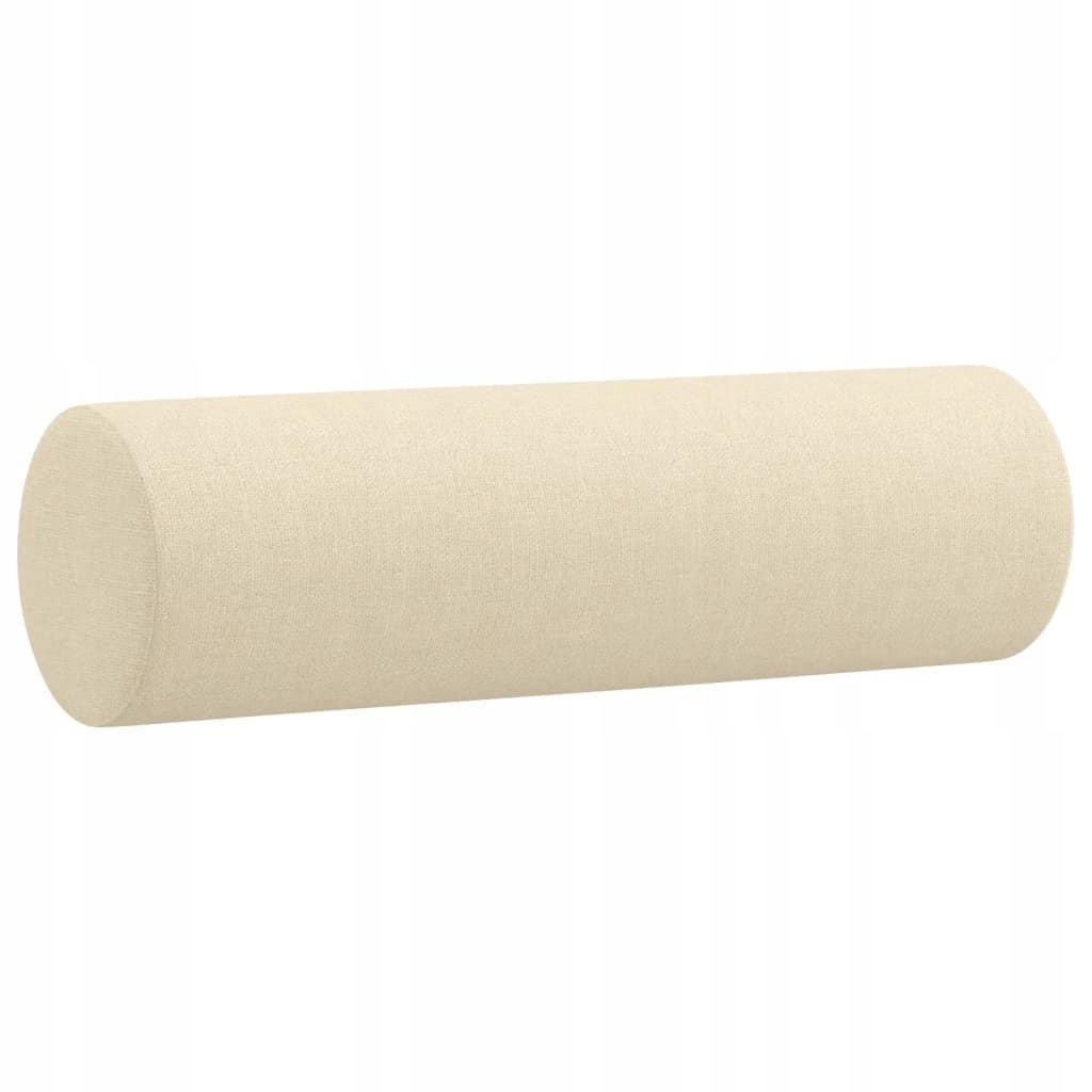 PODUSZKI OZDOBNE 2 SZT KREMOWE Ø15X50CM TKANINA - obrazek 3