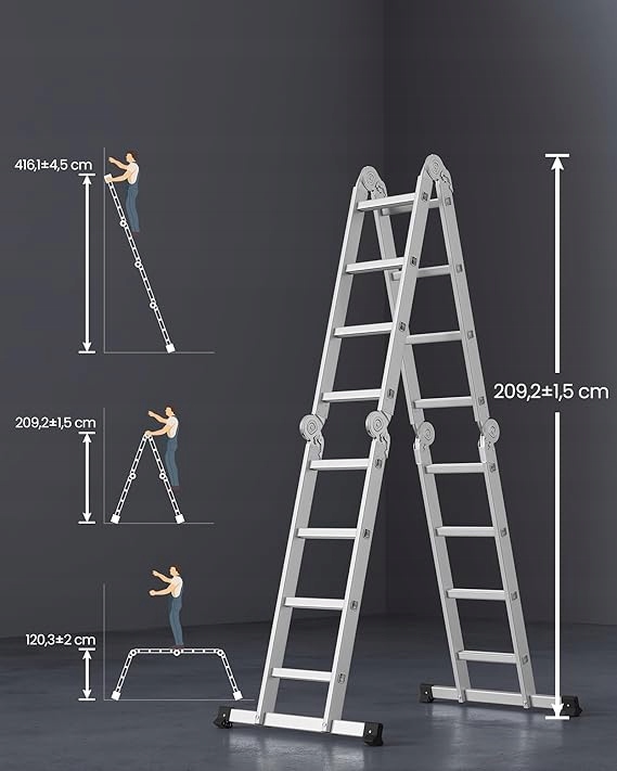 Drabina wielofunkcyjna, schody, drabina aluminiowa 16stopni - obrazek 2