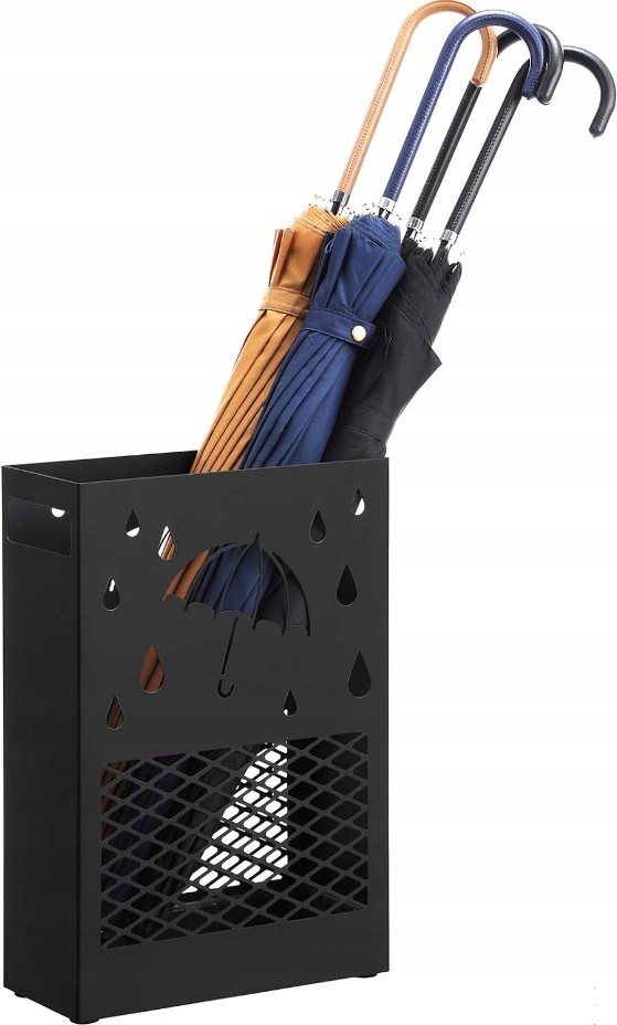 SONGMICS LUC004B01 Stojak na parasole metalowy kosz z ociekaczem haki LOFT - obrazek 4