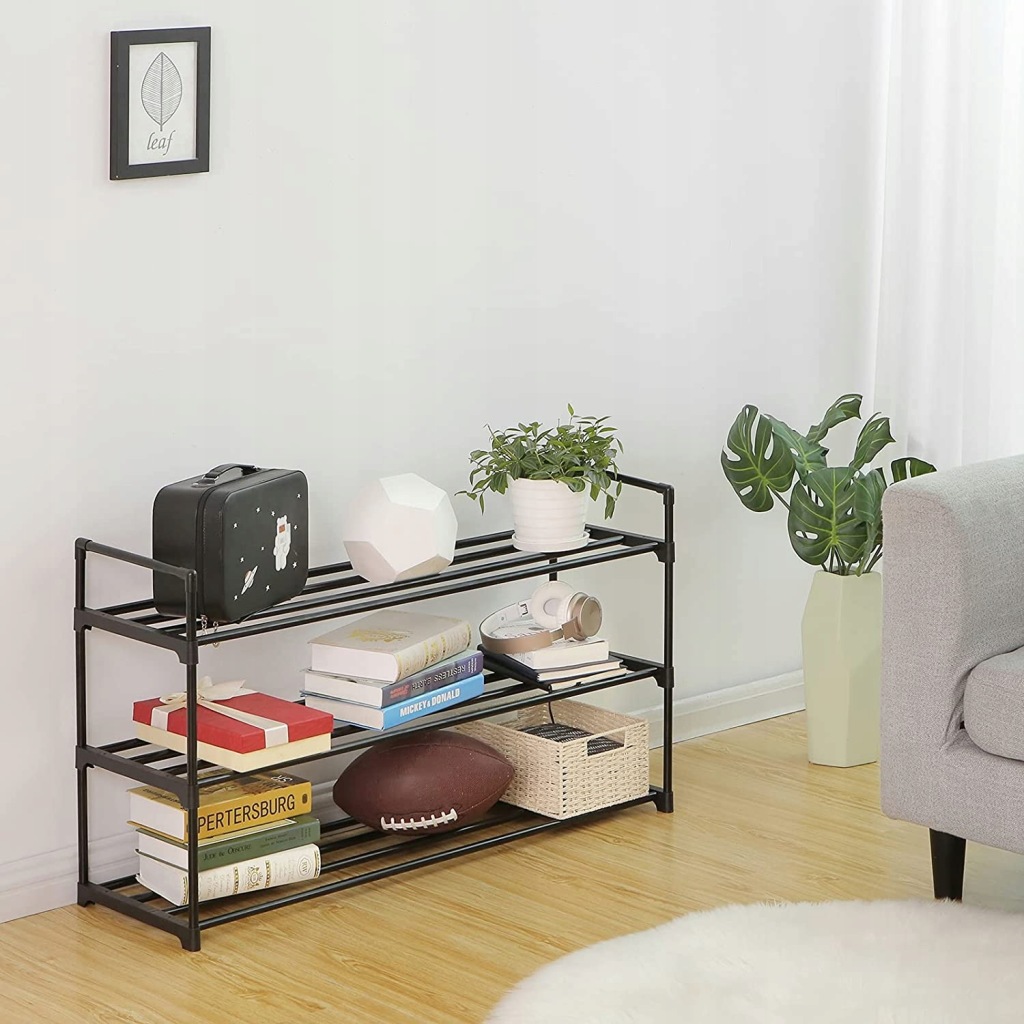 Szafka na buty, regał, Songmics LSA303B02 92 x 55 x 30,5 cm czarny - obrazek 6