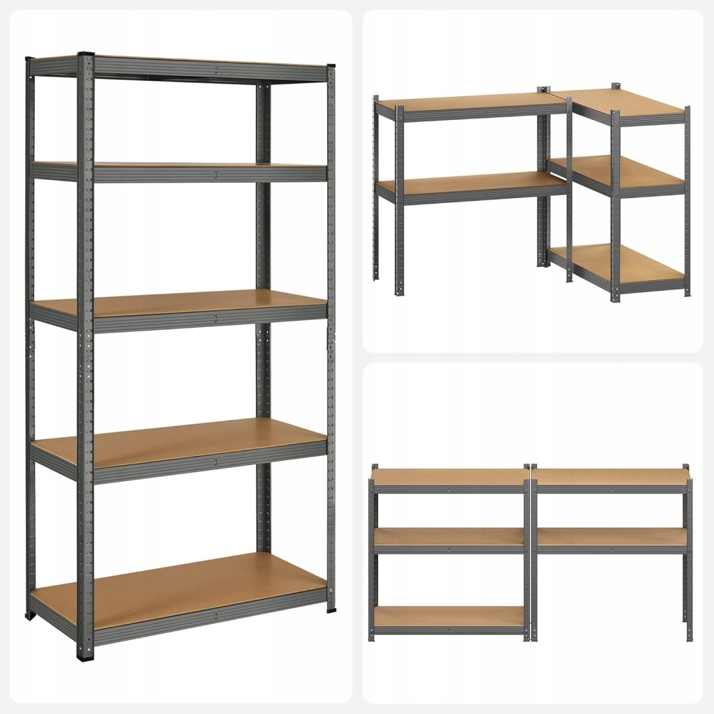 Regał magazynowy metalowy Songmics 180 x 90 x 40 cm max 175 kg na półkę - obrazek 7
