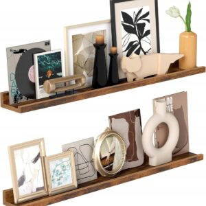 Półka płyta MDF Songmics 80 x 10 cm odcienie brązu