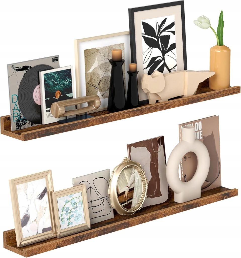 Półka płyta MDF Songmics 80 x 10 cm odcienie brązu