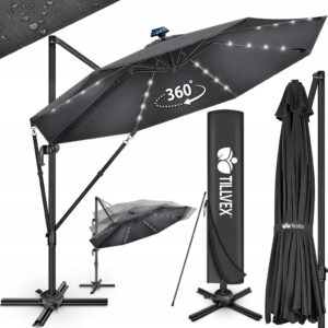 Premium parasol aluminiowy 330 cm antracyt
