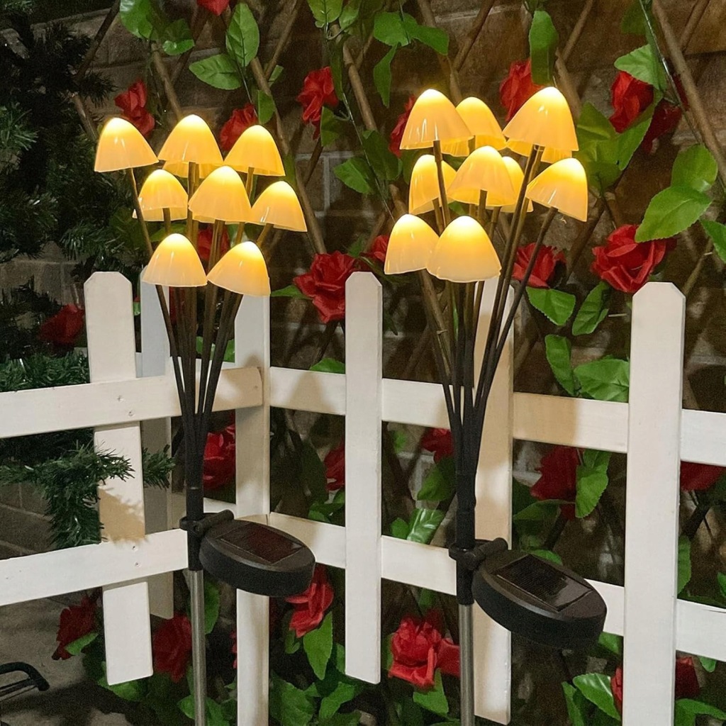 2x Lampa Solarna DRZEWKO LED Ogrodowa Wbijana GRZYBKI SOLARNE z czujnikiem - obrazek 5