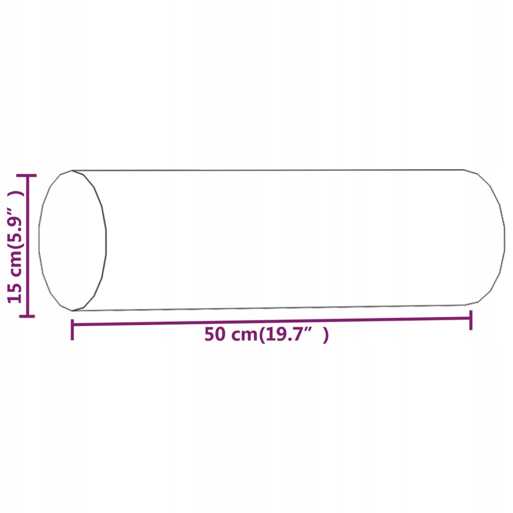 PODUSZKI OZDOBNE 2 SZT KREMOWE Ø15X50CM TKANINA - obrazek 7