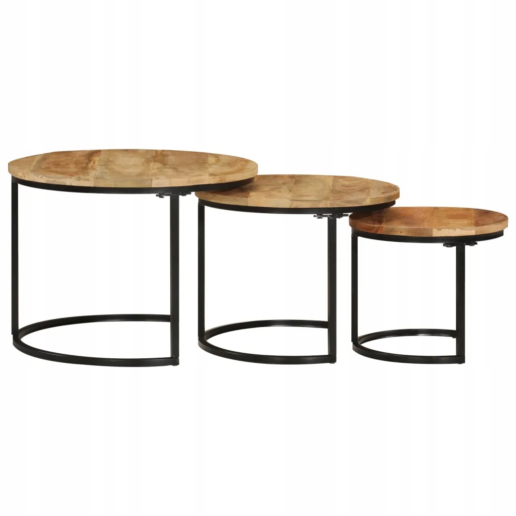 Stolik VidaXL 353901 okrągły 45 x 45 x 35cm czarny - obrazek 3