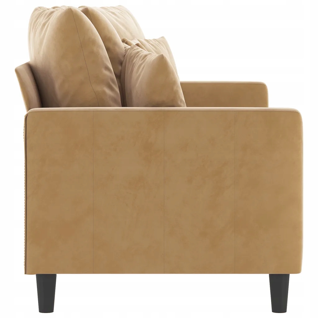 VidaXL Sofa 2-osobowa, brązowa, 140 cm, tapicerowana aksamitem - obrazek 2