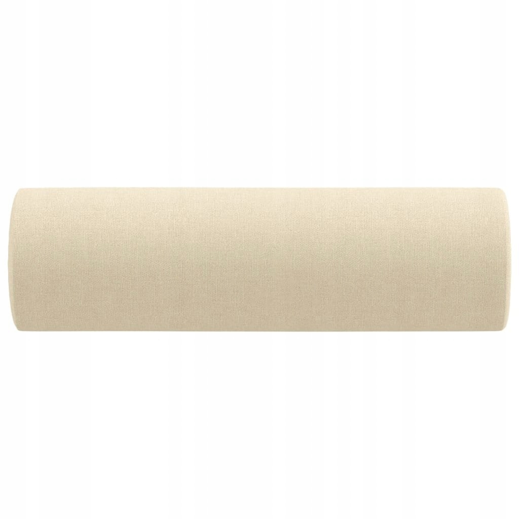 PODUSZKI OZDOBNE 2 SZT KREMOWE Ø15X50CM TKANINA - obrazek 4
