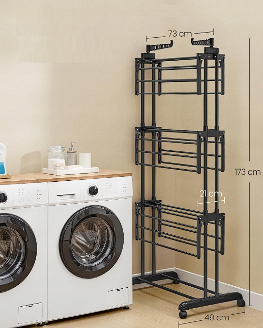 Suszarka balkonowa, na bieliznę, ogrodowa Songmics 63,5*128*173 - obrazek 4