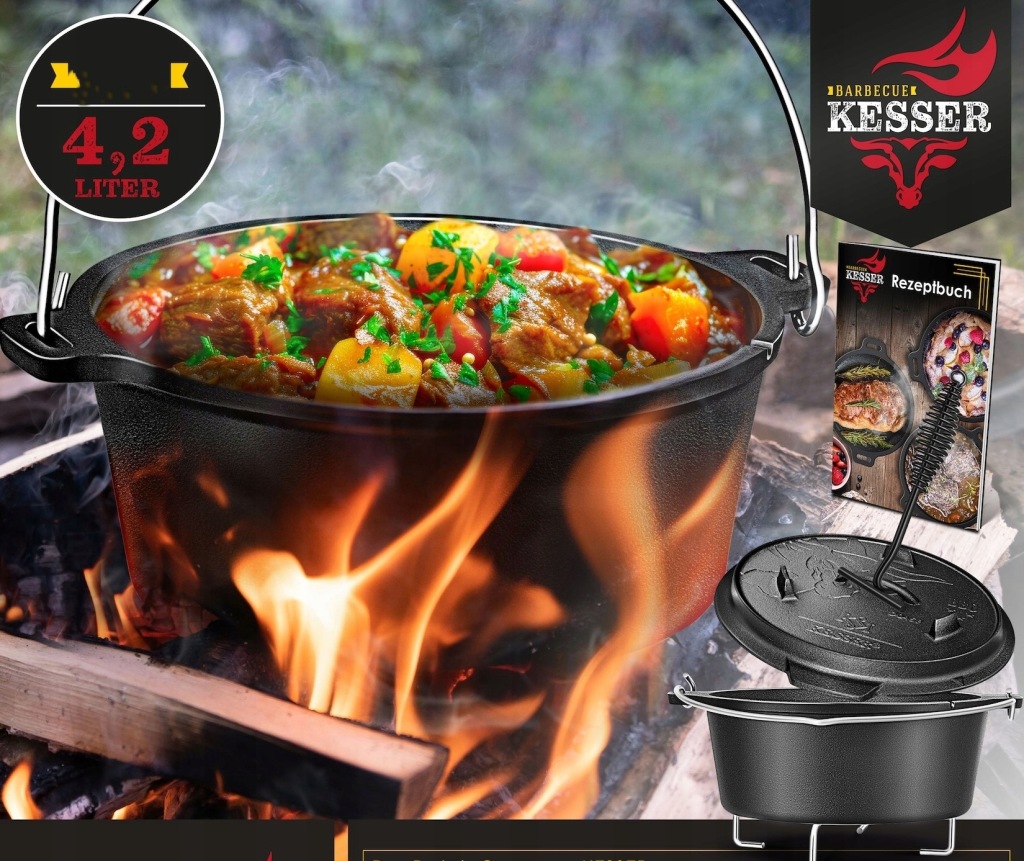 Patelnia grillowa KESSER 37 cm żeliwna - obrazek 2