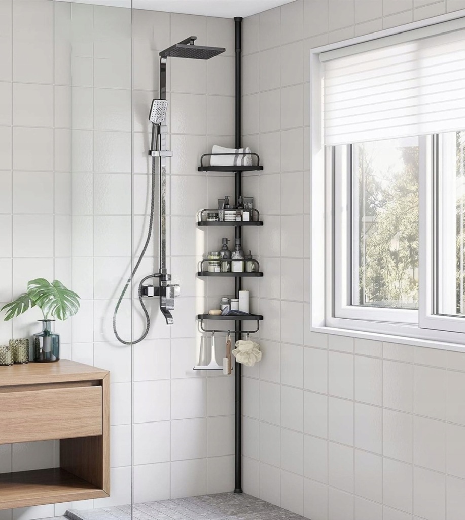 Półka łazienkowa Songmics czarna loft 4 poziomy naścienna - obrazek 7