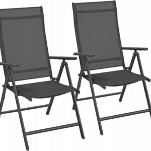 Krzesło ogrodowe Songmics aluminium czarny