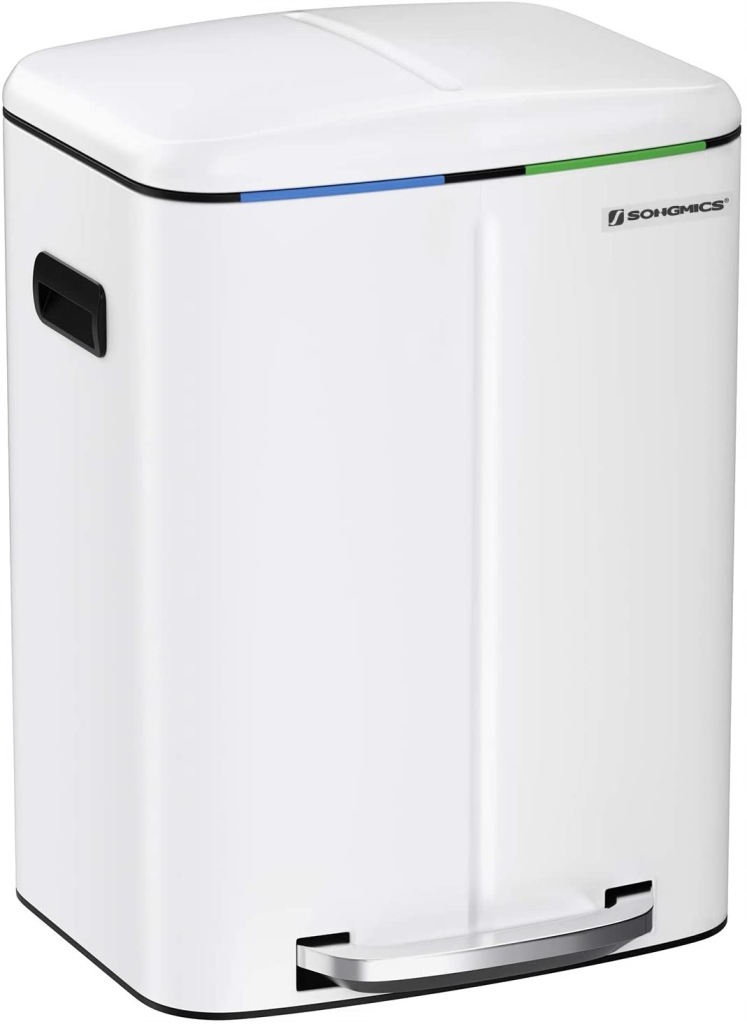 Kosz biurowy metal Songmics 40l biały