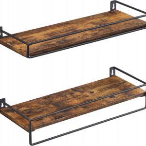 Półki płyta wiórowa Songmics 40 x 15 cm dąb rustykalny